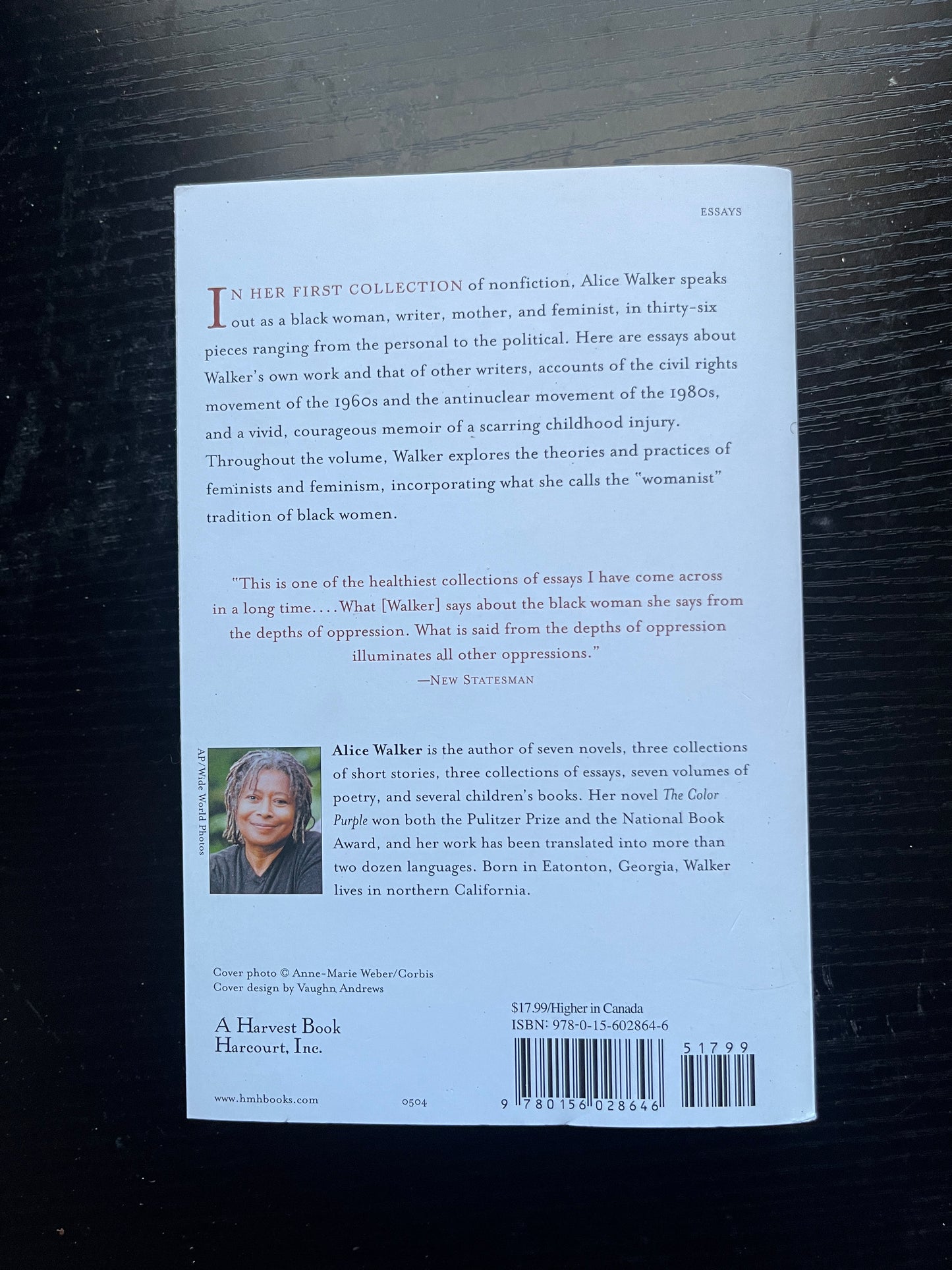 IN SEARCH OF OUR MOTHER'S GARDENS: Womanist Prose by Alice Walker