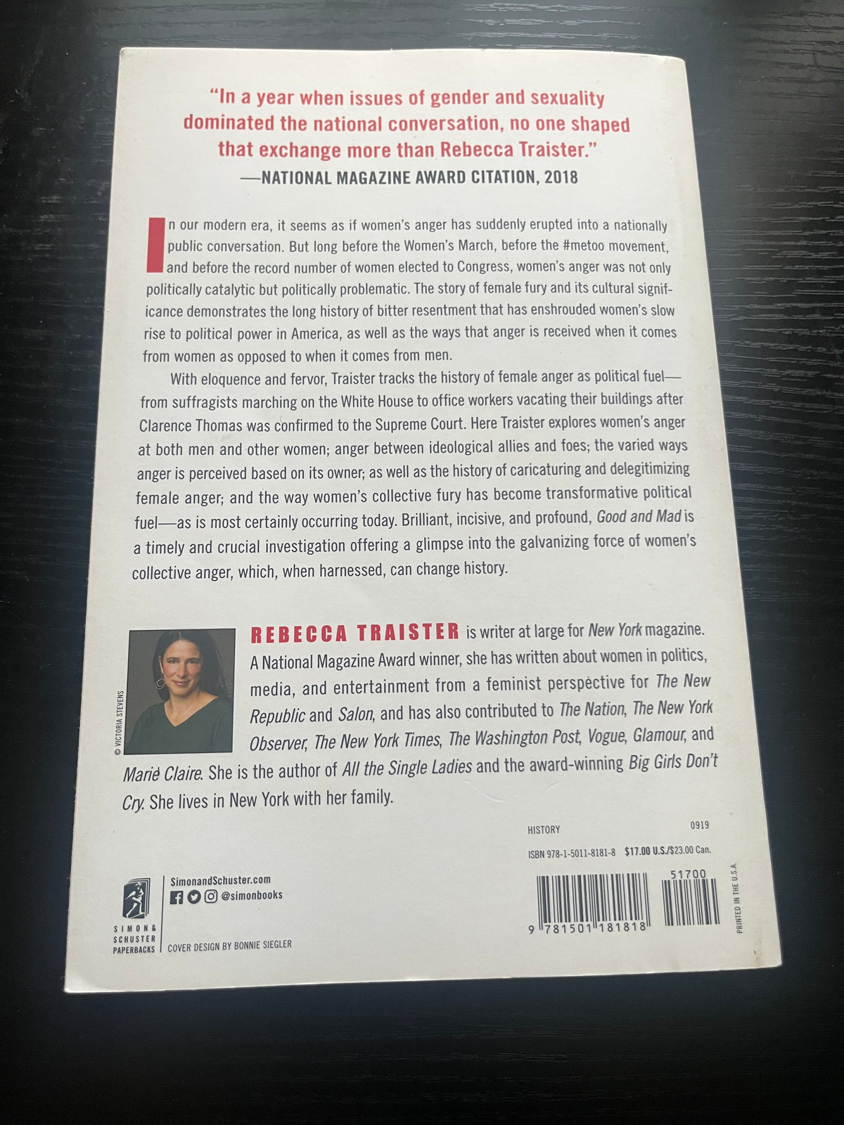 GOOD AND MAD: The Revolutionary Power of Women's Anger by Rebecca Traister