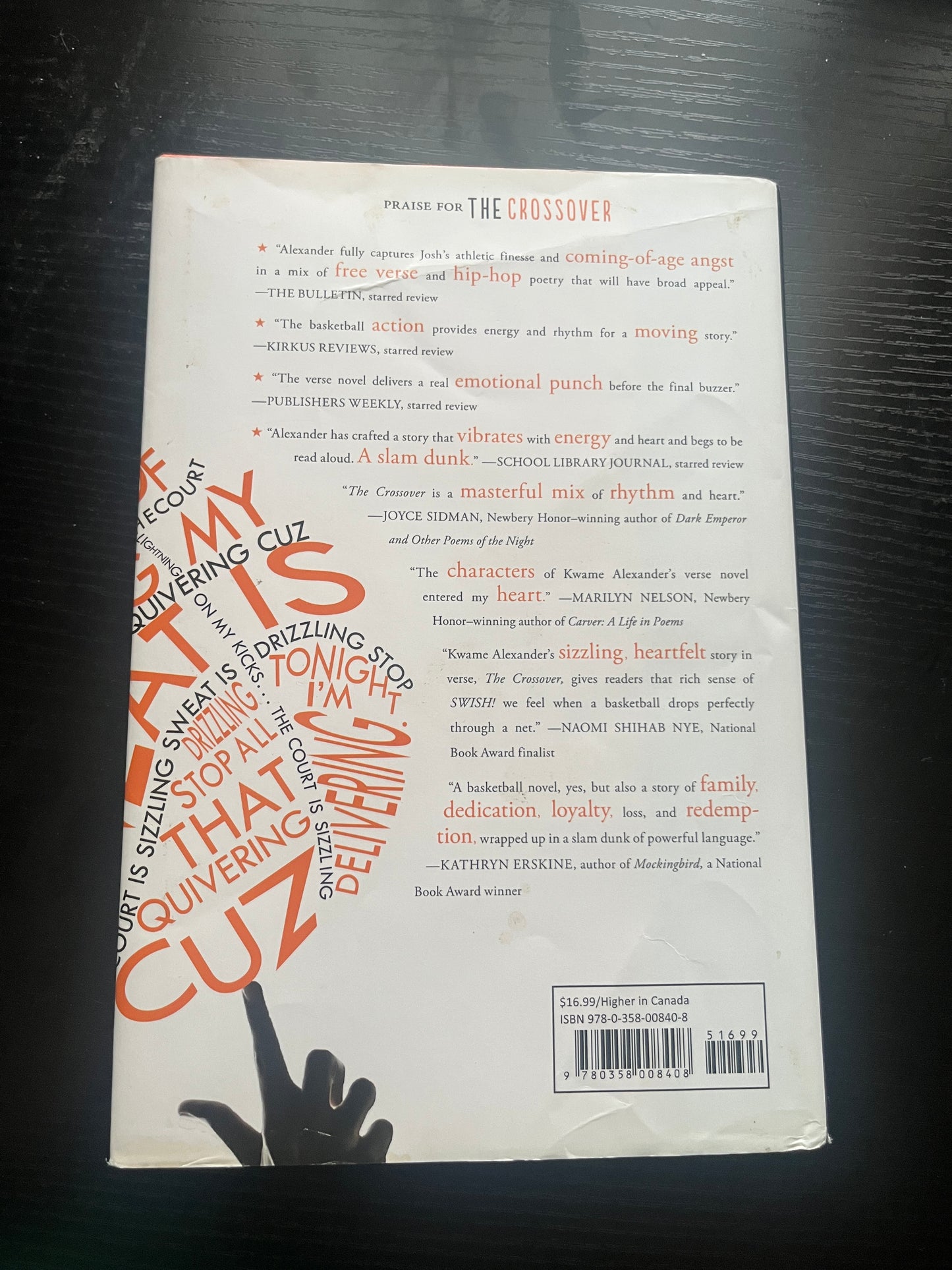 THE CROSSOVER (Newbery Medal Winner) by Kwame Alexander & Dawud Anyabwile