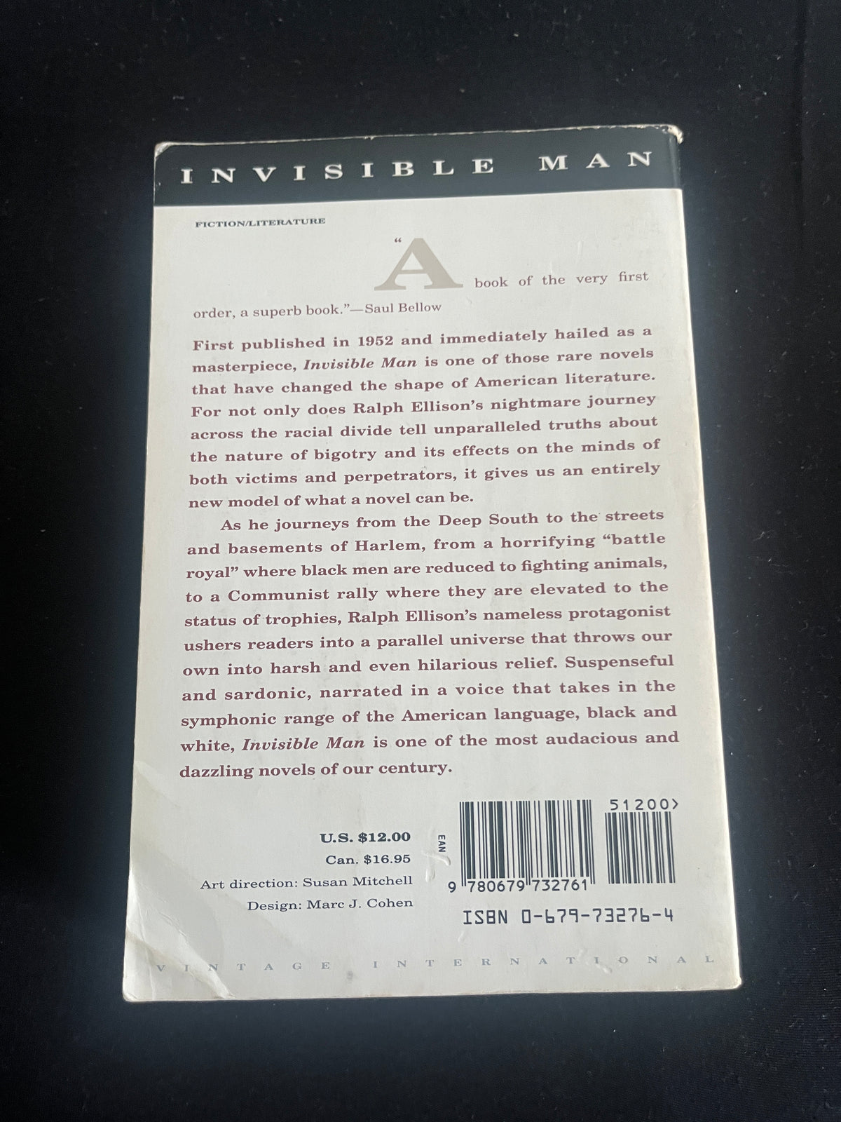 INVISIBLE MAN by Ralph Ellison