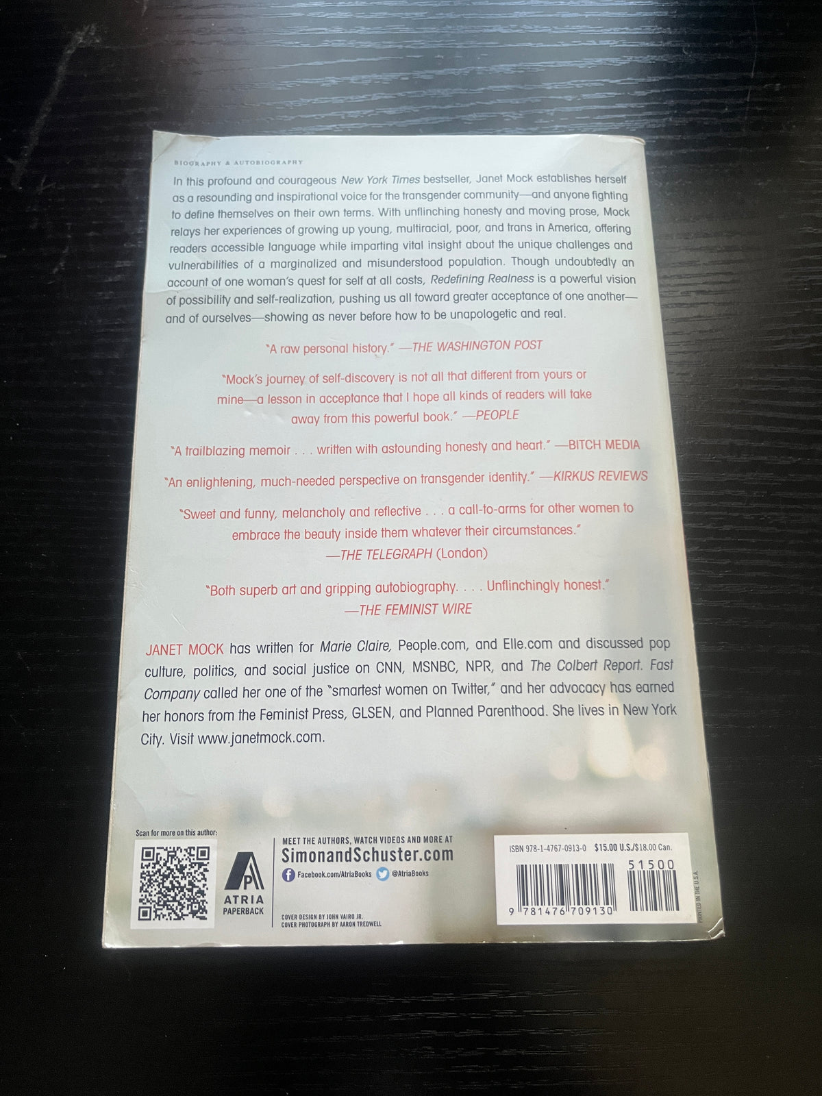 REDEFINING REALNESS: My Path to Womanhood, Identity, Love & So Much More by Janet Mock