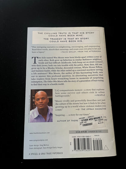THE OTHER WES MOORE: One Name, Two Fates by Wes Moore