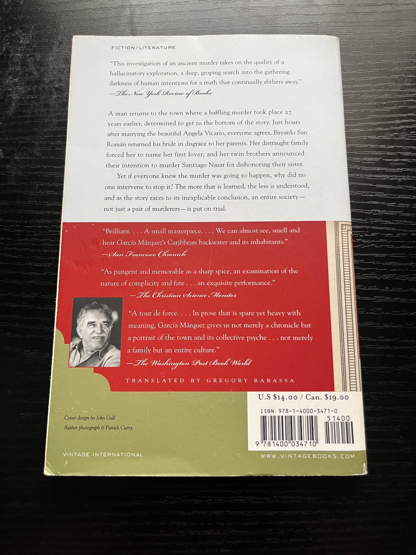 CHRONICLE OF A DEATH FORETOLD by Gabriel García Márquez