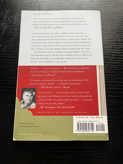 CHRONICLE OF A DEATH FORETOLD by Gabriel García Márquez