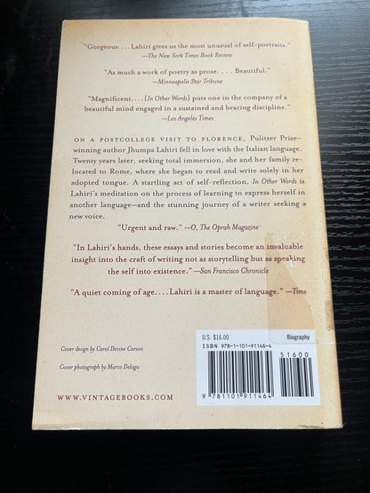 IN OTHER WORDS by Jhumpa Lahiri