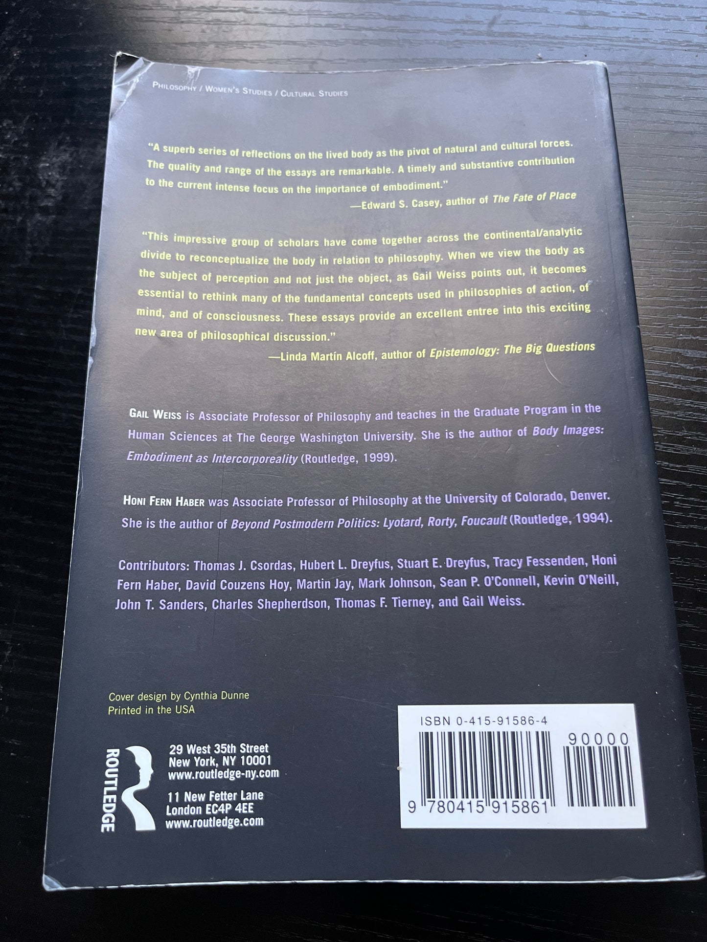 PERSPECTIVES ON EMBODIMENT: The Intersections of Nature and Culture by Gail Weiss & Honi Fern Haber