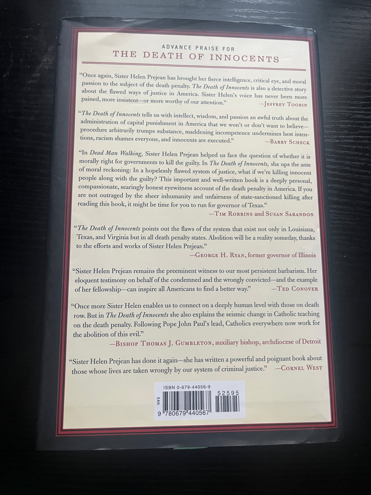 THE DEATH OF INNOCENTS: An Eyewitness Account of Wrongful Executions by Sister Helen Prejean