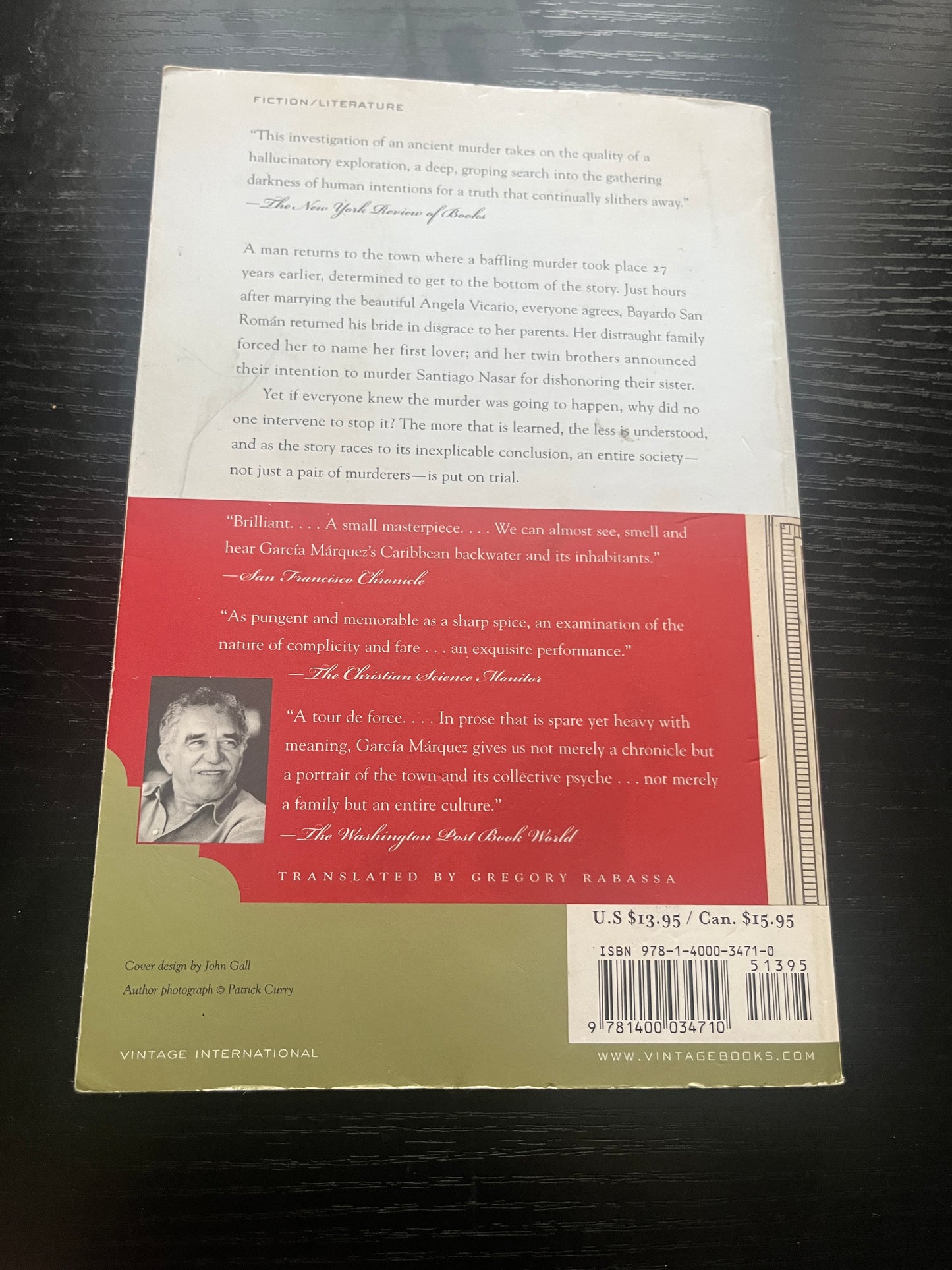 CHRONICLE OF DEATH FORETOLD by Gabriel García Márquez