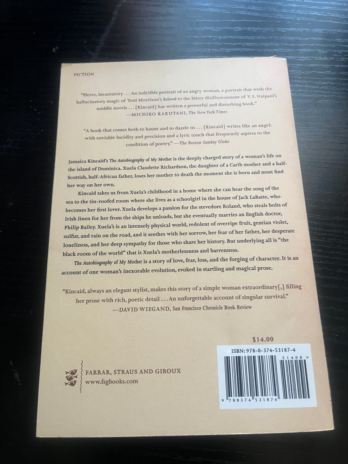 THE AUTOBIOGRAPHY OF MY MOTHER: A Novel by Jamaica Kincaid
